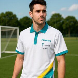 Hisense FIFA World Cup Qatar 2022 Men's Size Large Soccer Polo - Runs Small
